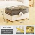 3-Tier Foldable Medicine Organizer Box | Portable First Aid Storage Medicine Storage Organizer Zpaxo White M