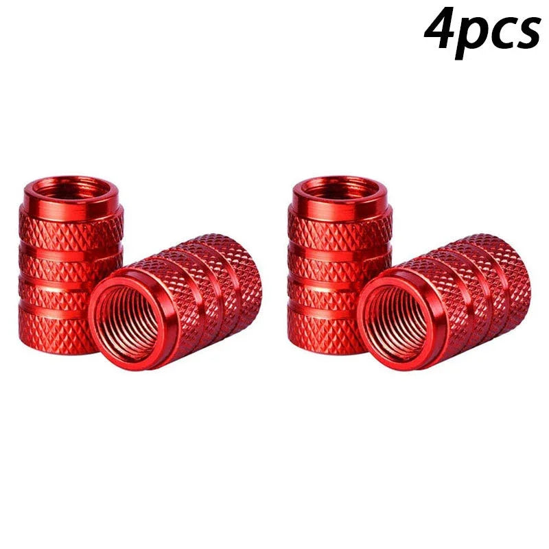 4-Pack Aluminum Alloy Tire Valve Stem Caps – Car Truck Bike