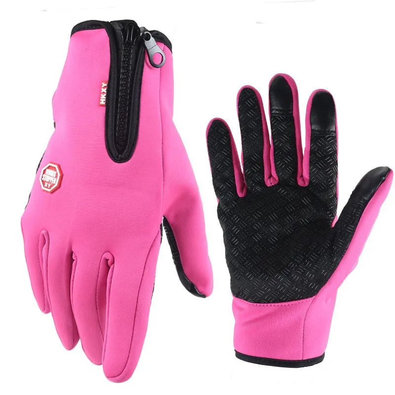 Hot Winter Gloves For Men Women Touchscreen Warm Outdoor Cycling Driving Motorcycle Cold Gloves Windproof Non-Slip Womens Gloves Zpaxo Pink S