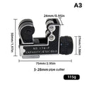 Mini Tube Cutter 3–28mm | Copper, Brass & PVC Pipe Tool