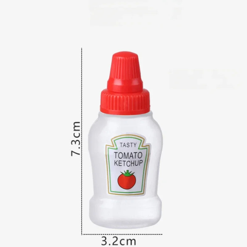 4/8pcs Mini Condiment Squeeze Bottles 25ml Honey/Ketchup/Soy Sauce/Salad Dressing Dispensers Lunchbox Squeezable Containers Jars Zpaxo