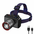 LED Rechargeable Headlamp Adjustable Zoom Waterproof Ultra Bright Headlight USB Head Torch for Camping Hiking Fishing Repair SOS Zpaxo 1pack