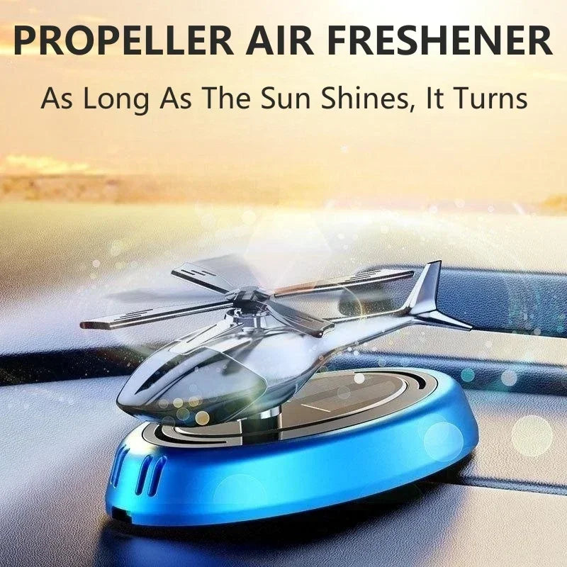 Solar Fragrance Car Air Freshener Helicopter Solar Power Rotating Propeller Aroma Diffuser Aromatherapy Machine Ornaments Zpaxo