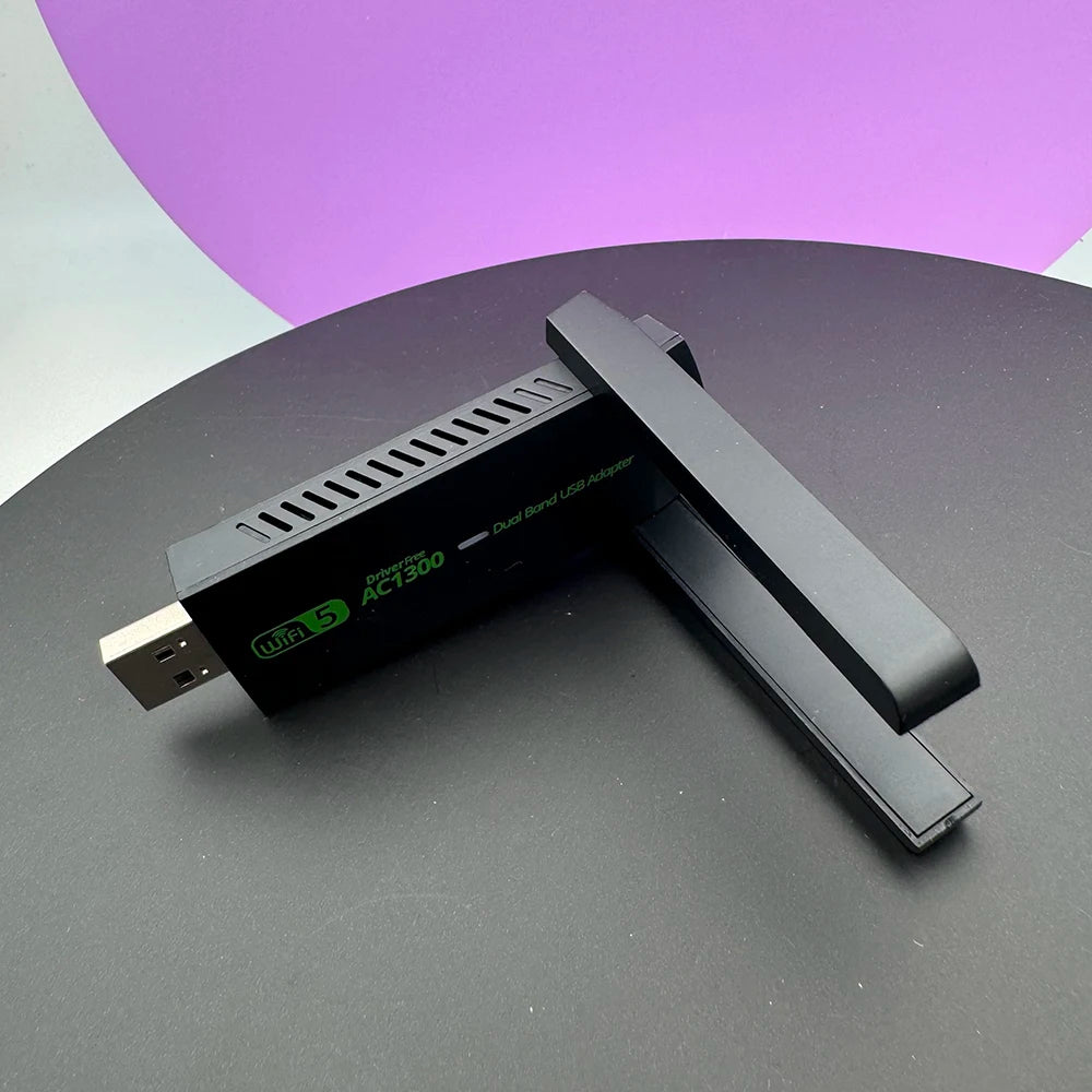 Dual Band 2.4G/5GHz USB Network Card USB 3.0 WiFi Adapter 1300Mbps High-Speed Wireless Receiver For Laptop PC Accessories Zpaxo Default Title