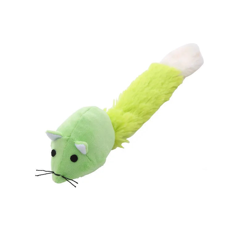 Long Tail Mouse Cat Teaster Toys Funny Pet Trainning Playing Zpaxo green length 27cm