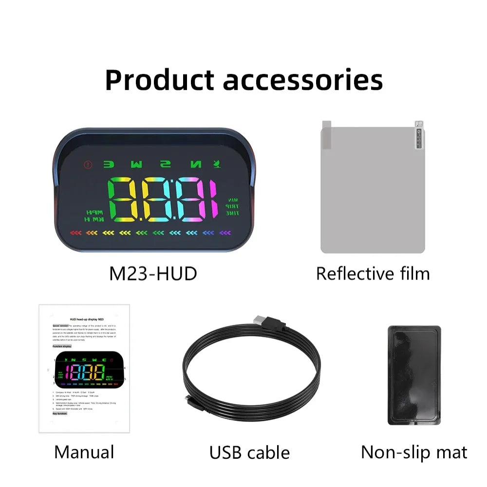 HUD Car Head Up Display Universal Portable Digital Speedometer Plug Zpaxo M 23