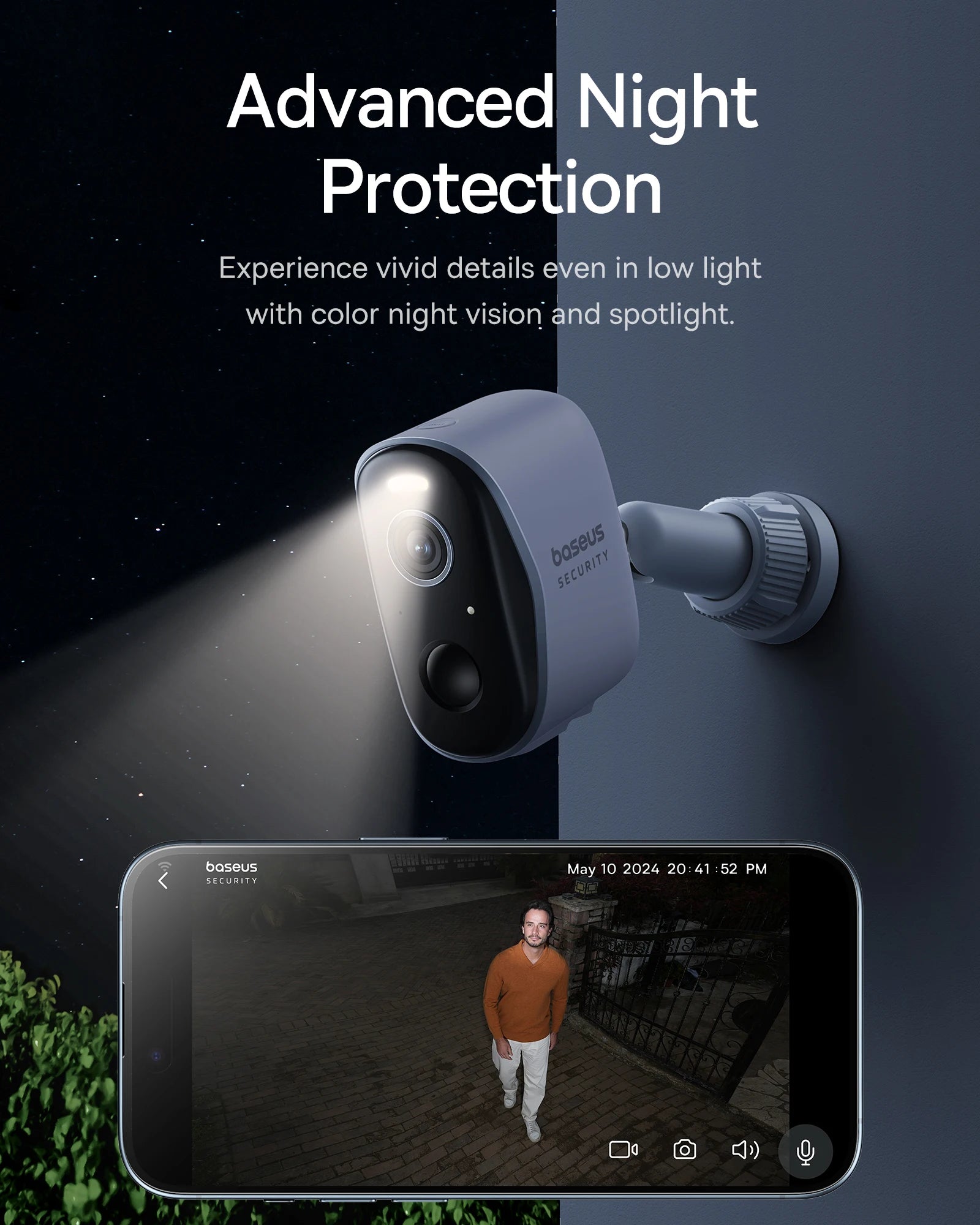 Baseus Security Protection N1 2K Outdoor Camera Wireless Home Night