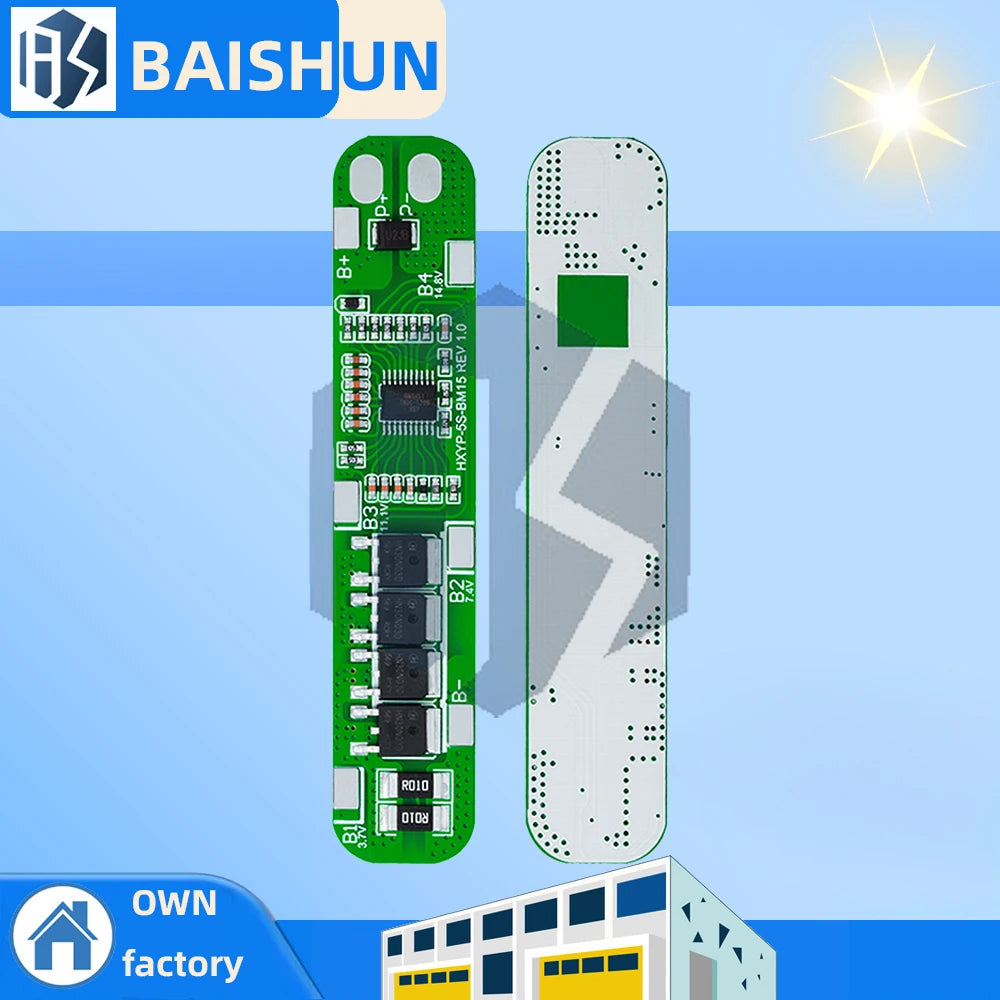 5S 15A 18 5V BMS Protection Board 18650 Li-ion Battery Packs Lithium Zpaxo Default Title