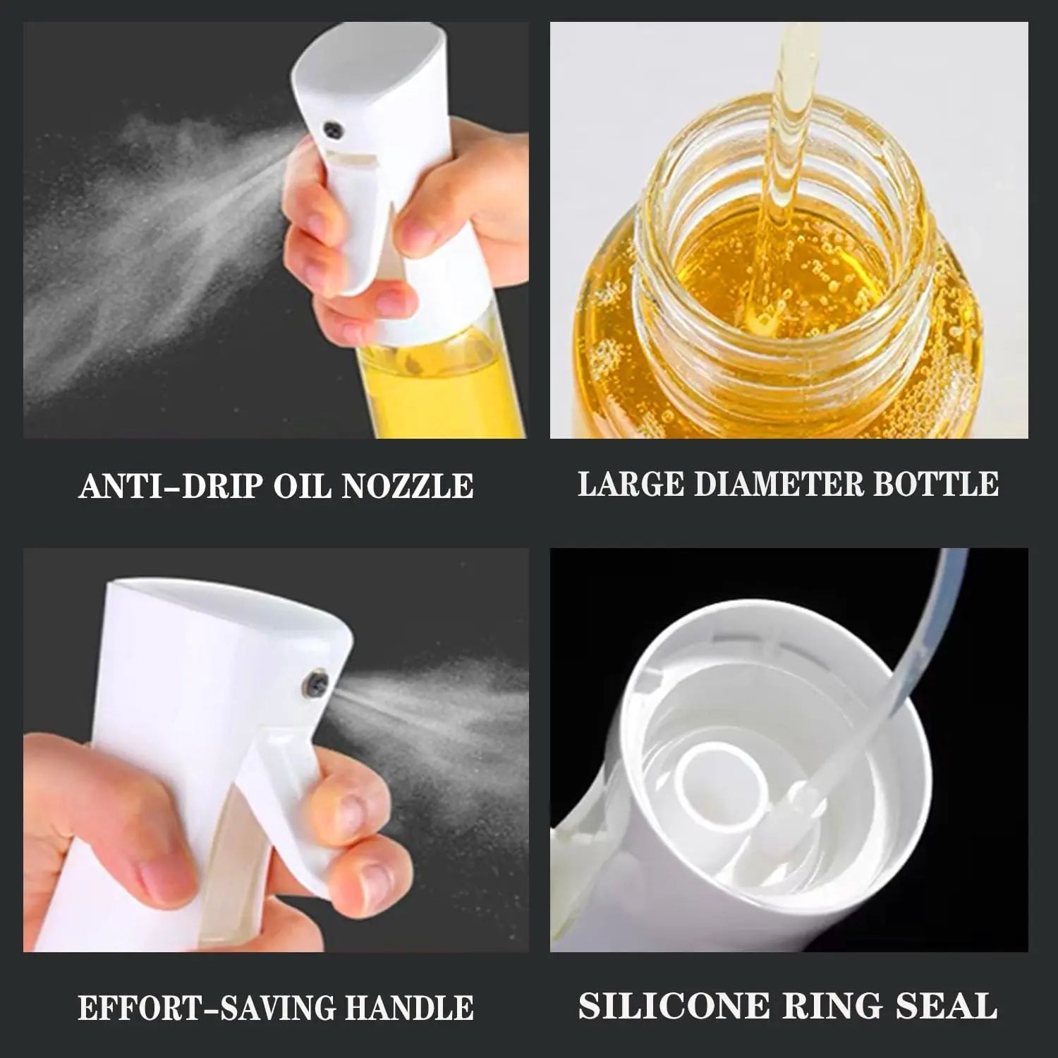 200/300/ml Oil Spray Bottle BBQ Cooking Olive Oil Sprayer Plastic Baking Oil Spray Empty Bottle Vinegar Bottle Zpaxo