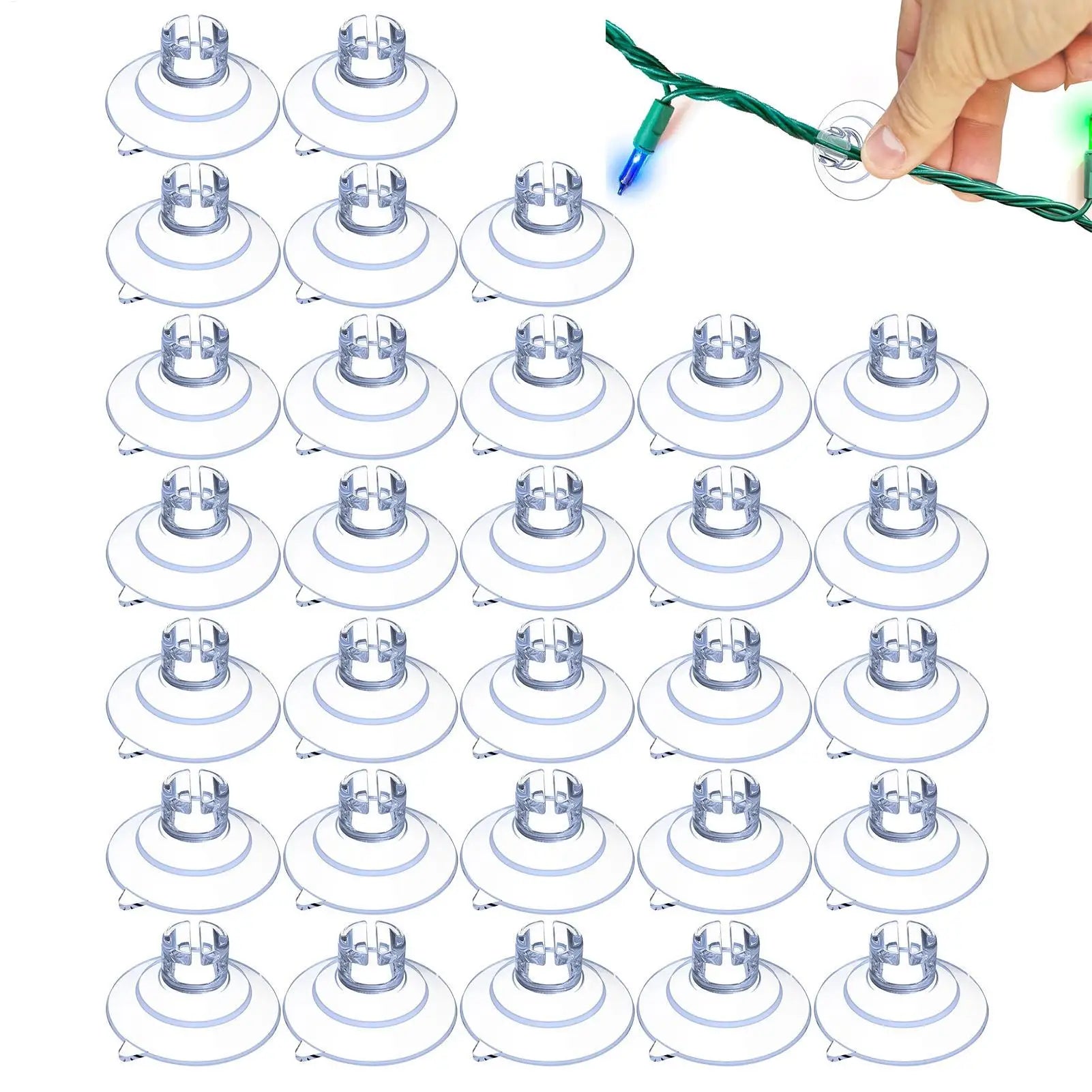 Holiday Light Suction Cups Multipurpose String Lights Suction Cups 30X Holiday Wreath Suction Cups Glass Window Suction Cups Zpaxo Default Title