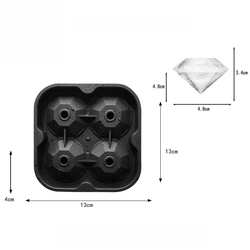 Silicone 3D Balls Skull Diamond Shaped Ice Mold Tray Suitable for Whiskey Party Supplies Reusable Ice Cube Mold Bulk order Whole Zpaxo 04 5pcs