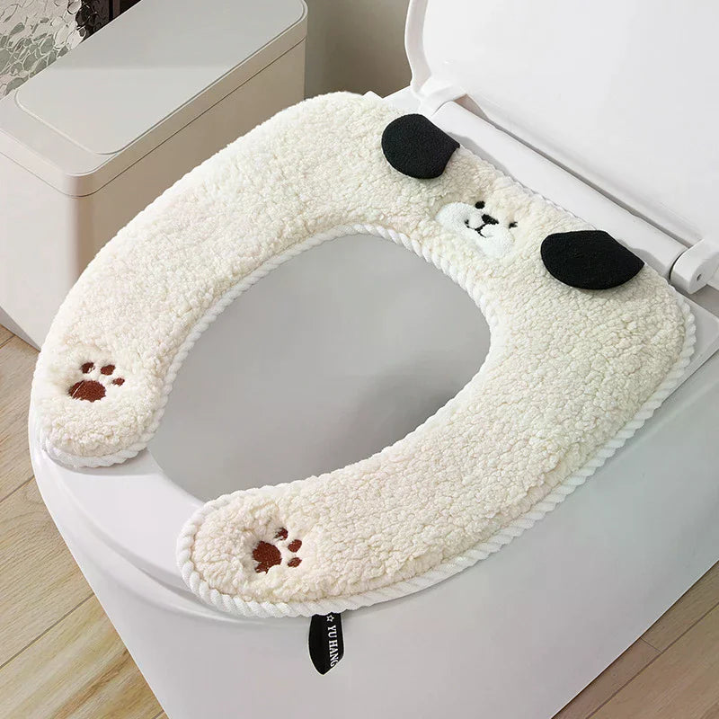 Thickened Plush Toilet Seat Cover – Warm Cushion for Bathroom Toilet Seat Cover Zpaxo