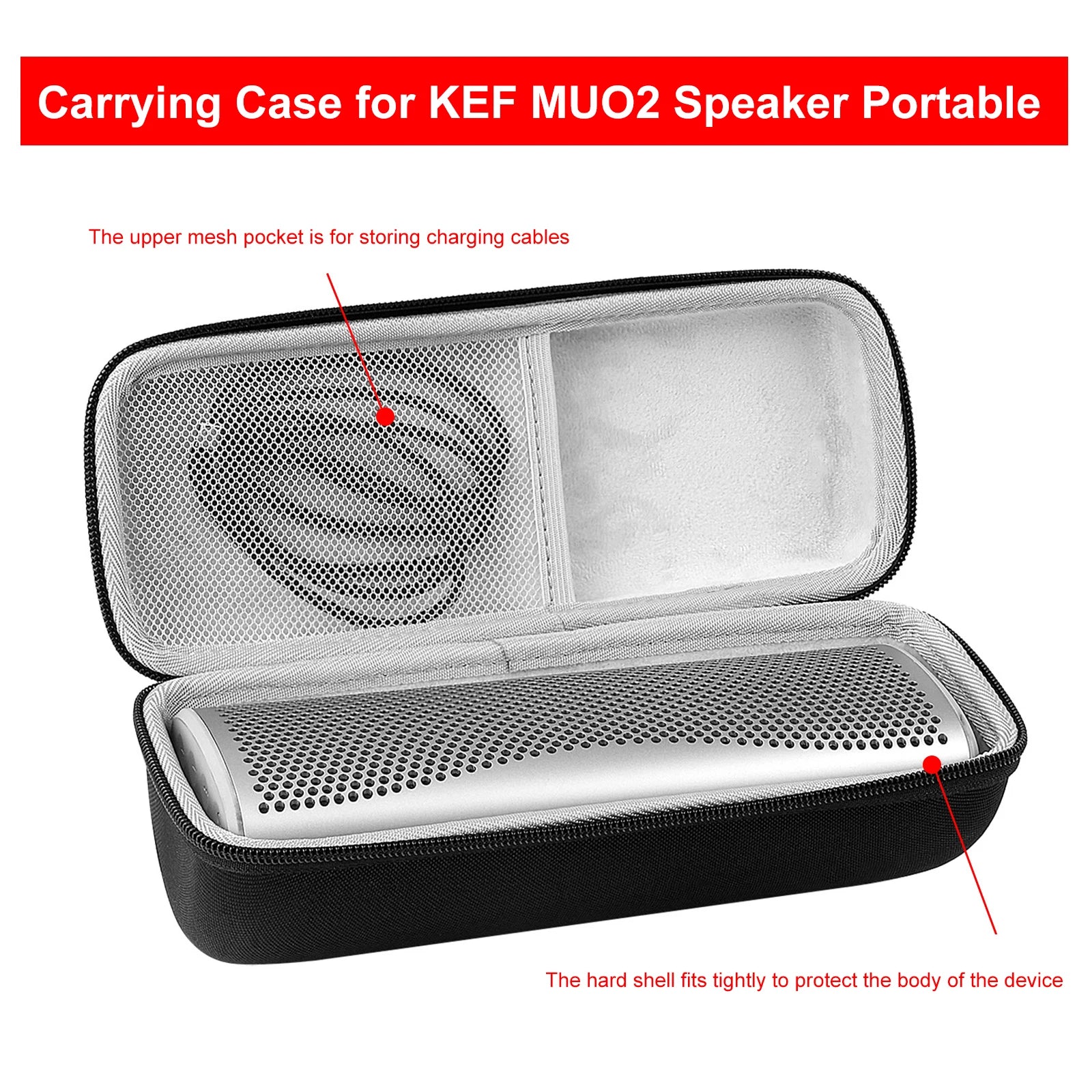 Carrying Case KEF MUO2 Portable Bluetooth-compatible Speaker Travel