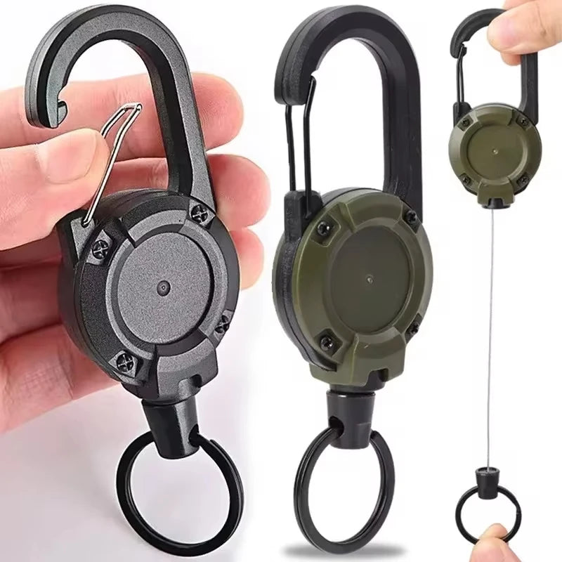 Retractable Keychain Carabiner Clip – Anti-Theft Elastic Key Ring Retractable Keychain Zpaxo