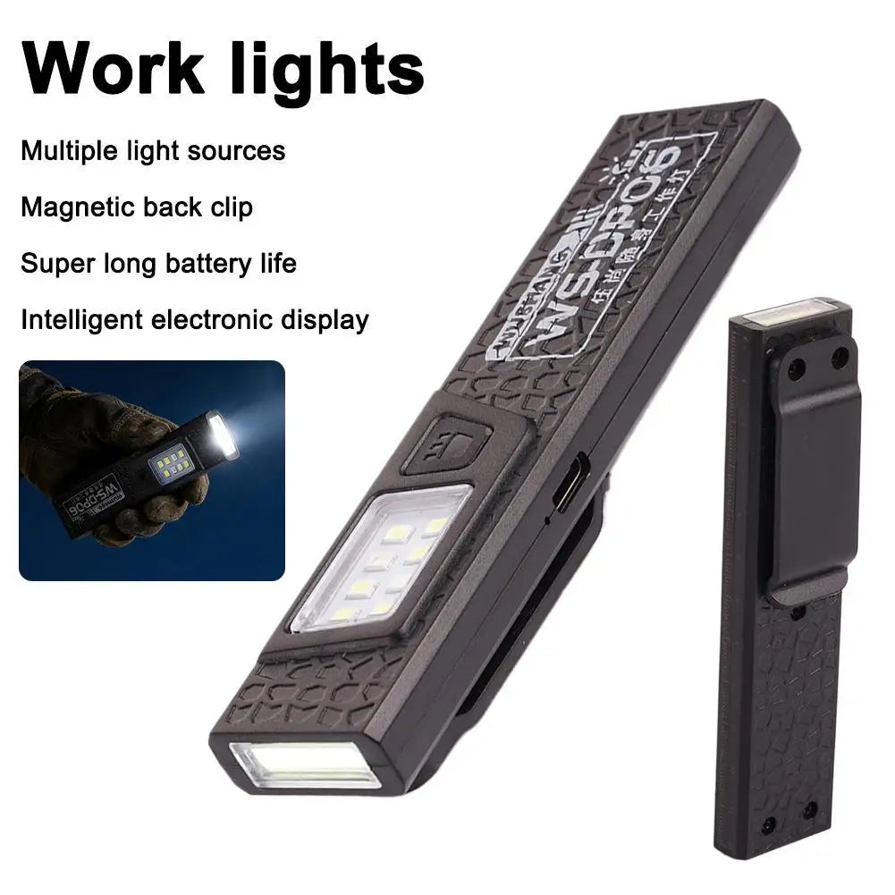 KDULIT Magnetic Clip LED Flashlight – Rechargeable EDC Work Light