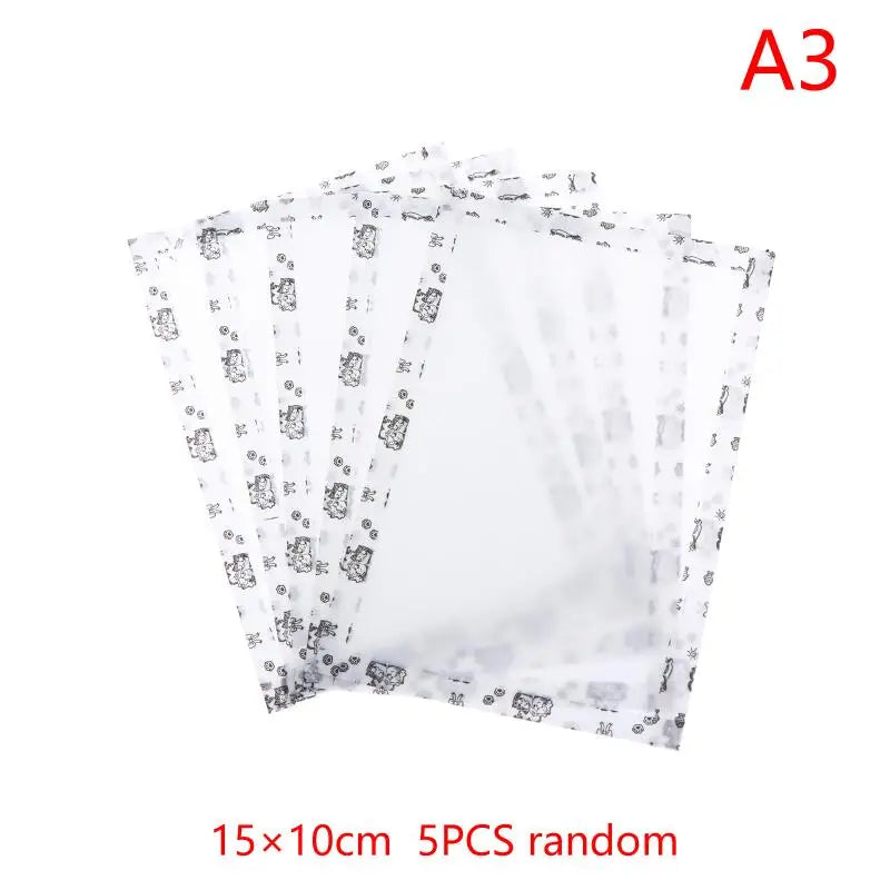 ▶5Pcs Handmade Perler Beads Baking Cloth Edge-stitched Transparent Iron-on Mat Heat-resistant Paper DIY Accessories Perler Beads Zpaxo 15x10cm