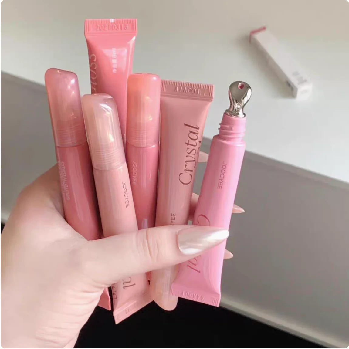 JOOCYEE Crystal Gloss Liquid Lip Tint moisturizer lip gloss Hydrate Lips Makeup Long Last Original Makeup Cosmetics Zpaxo