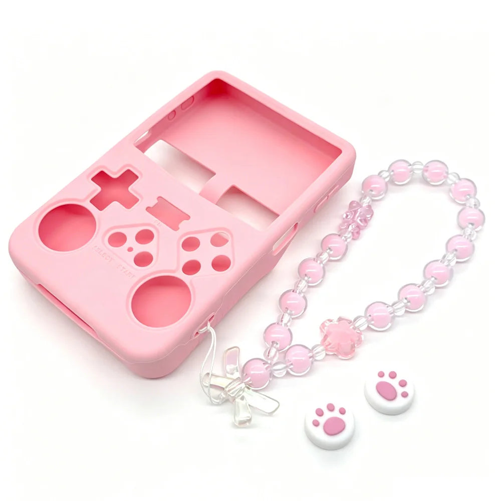 Cute Silicone Protective Kit for R36S Handheld Game Console with Lanyard Tempered Glass Button Cap And Children's Gift Ideas Zpaxo
