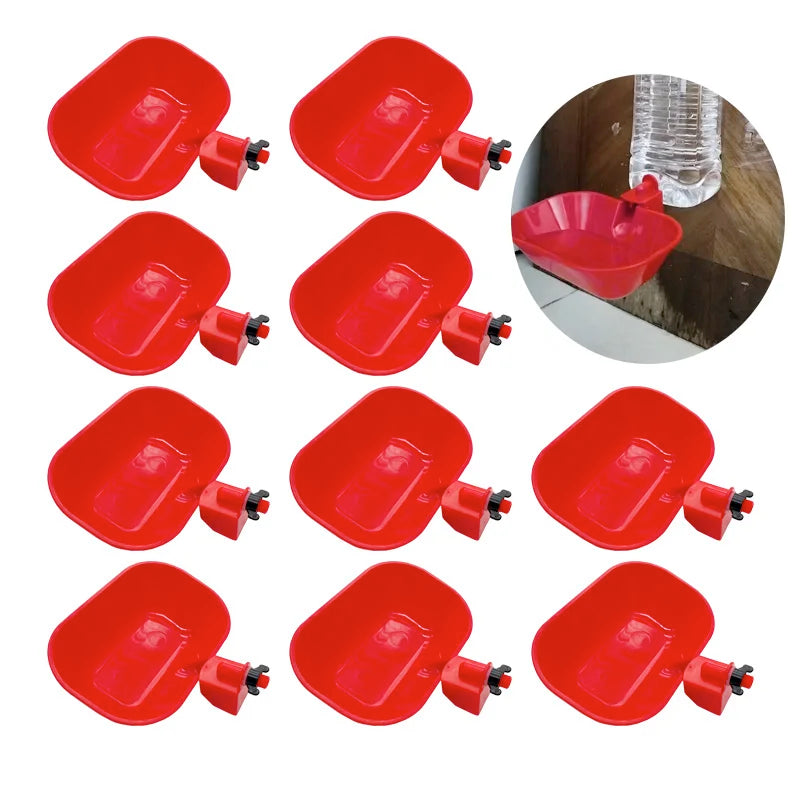 4 Chicken Drinking Cup Bucket Automatic Drinker Feeder Plastic