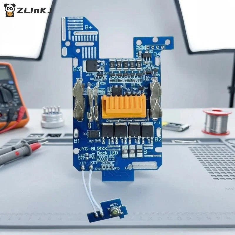 ▶1Pcs BMS PCBA For 18V Li-ion Battery Case Balance Charging Circuit Board Lithium Ion Batteries Pack BL1830 BL1860 BL1890 Zpaxo