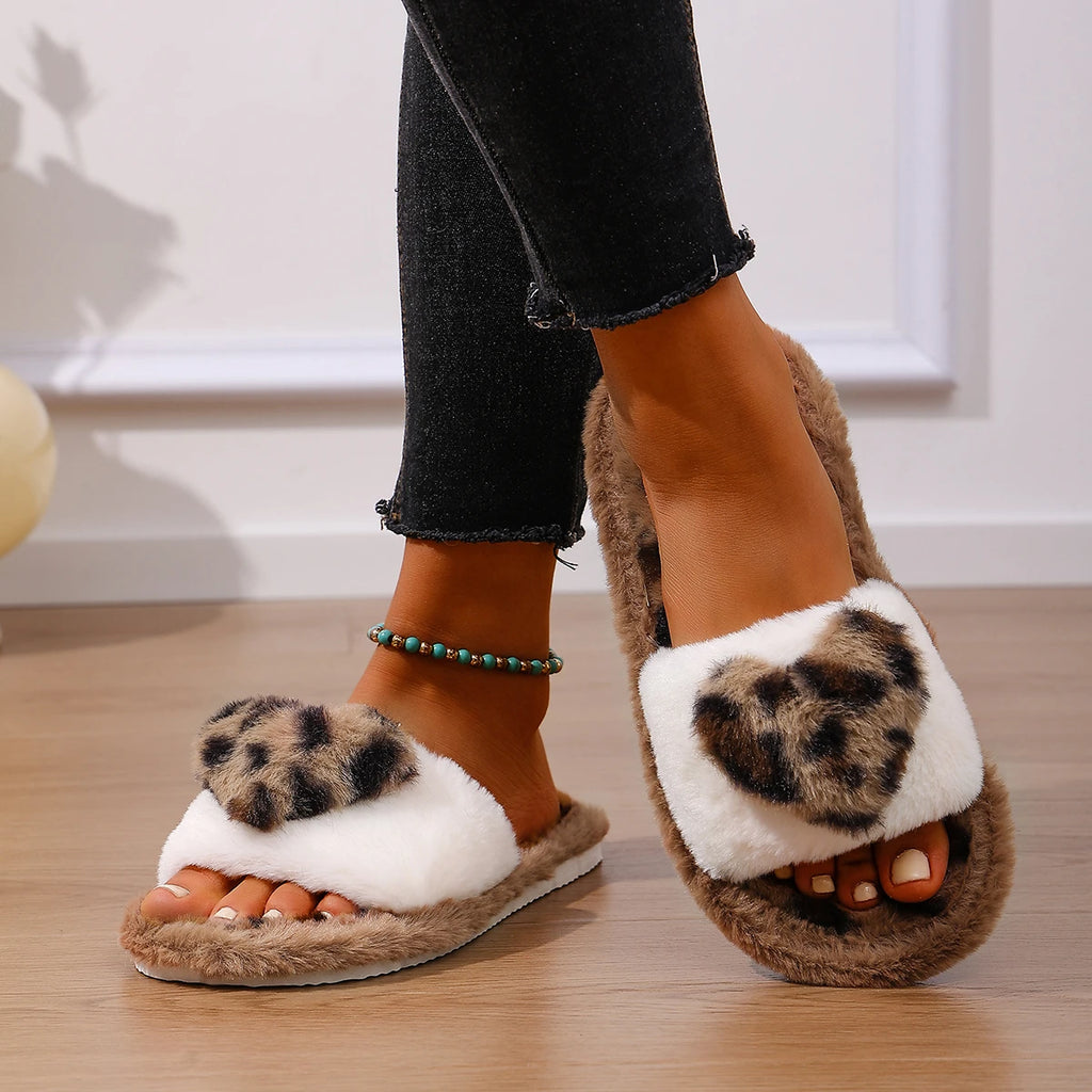 Fashion Women Slippers Flat Bottom Non-slip Comfortable Slides Women Cotton Plush Warm Slippers Female Winter Autumn House Shoes Zpaxo