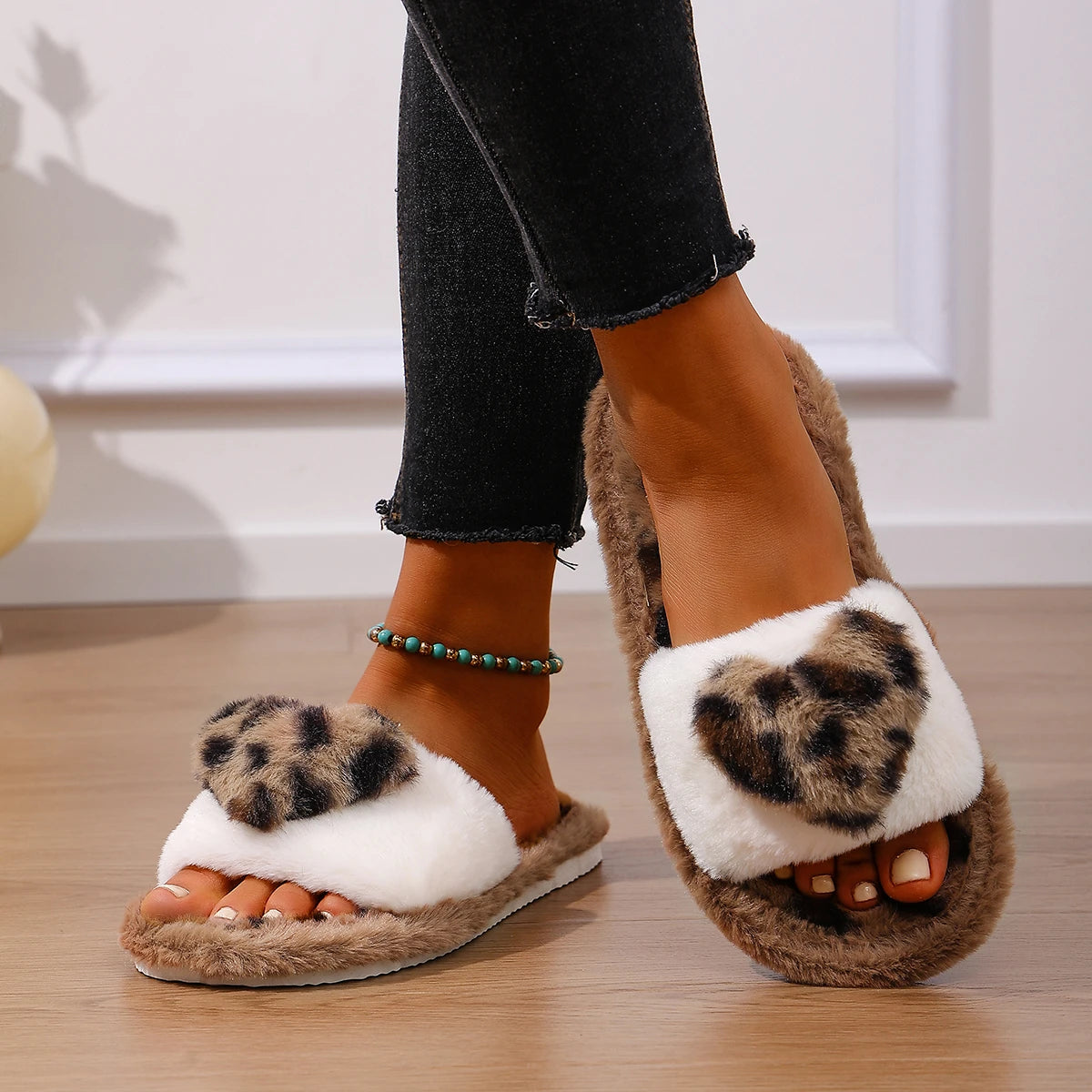 Fashion Women Slippers Flat Bottom Non-slip Comfortable Slides Women Cotton Plush Warm Slippers Female Winter Autumn House Shoes Zpaxo
