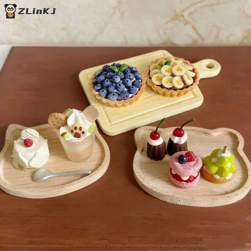 ▶1Pcs Dollhouse Mini Banana Blueberry Tower Model Cute Simulation Miniature Food Toy For Doll Kitchen Accessories Zpaxo