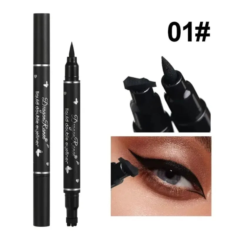1 Black Eyeliner Stamp Waterproof Sweat-proof Dual-ended Liquid Quick Zpaxo A-01