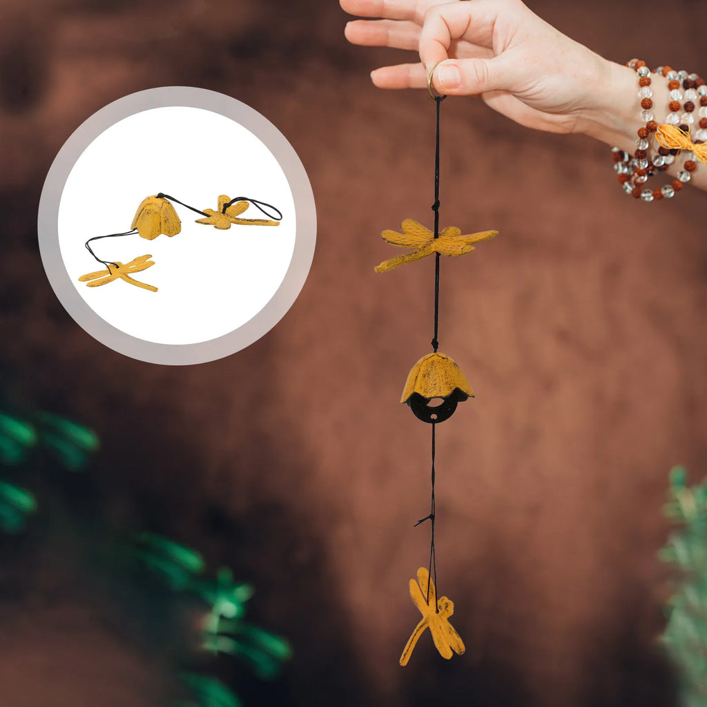 Dragonfly Wind Chime Iron Bell Pendant Rust Resistant Fade