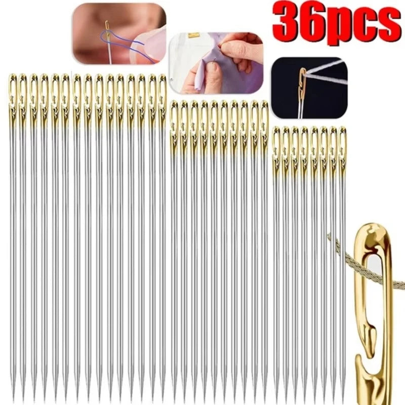 Self-Threading Sewing Needles Set – Stainless Steel Bodkin