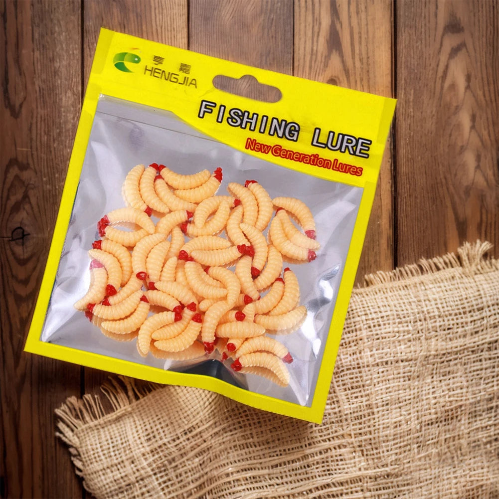 Artificial Bread Worm Baits Maggot Grub Soft Fishing Lure Simulation