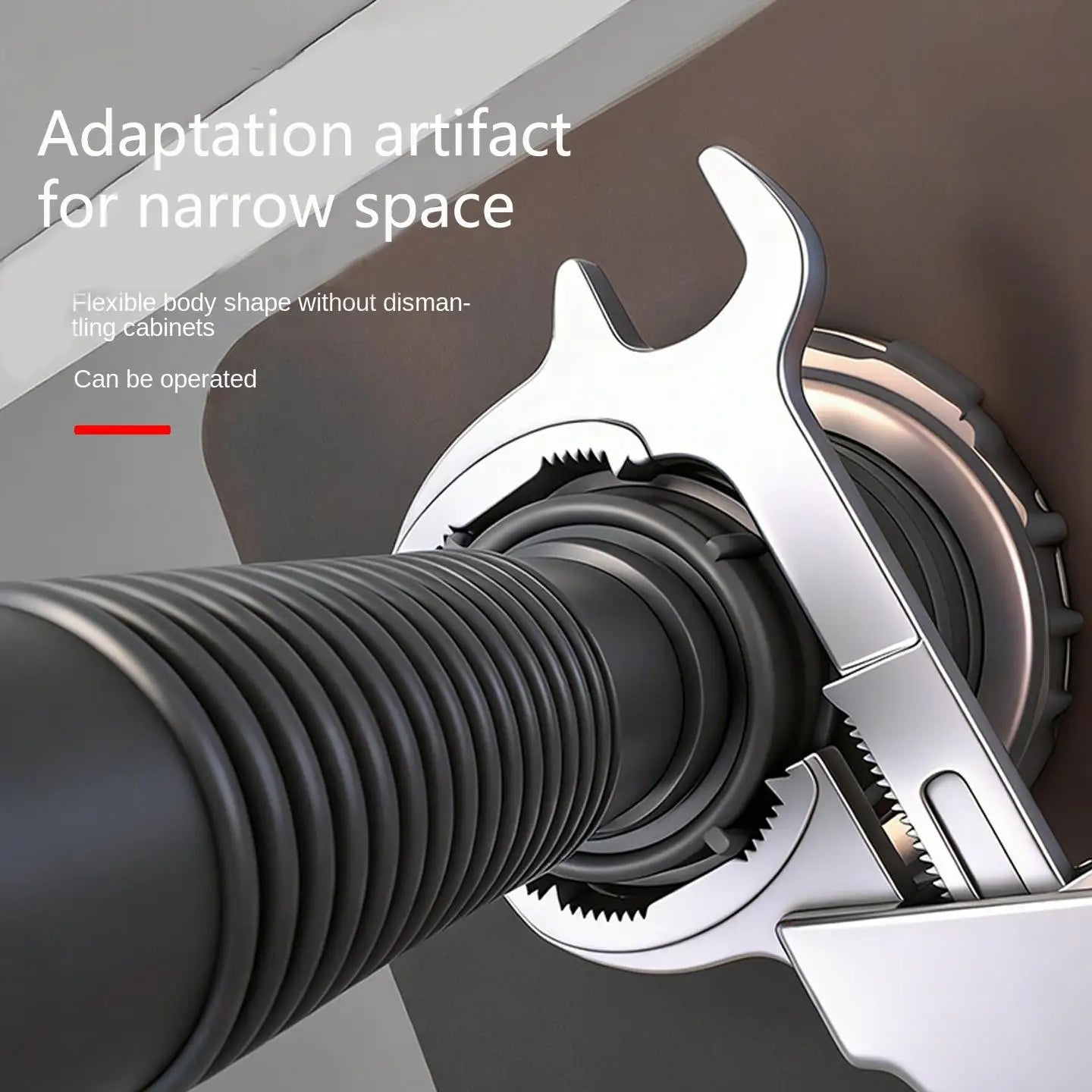 Self Adjusting Wrench Wide Jaw C Shape Tightening Tool Universal Pipe
