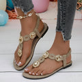 Women Sandals 2026 Summer Flat Shoes Female Bohemian Flip Flops Zpaxo GRAY 38
