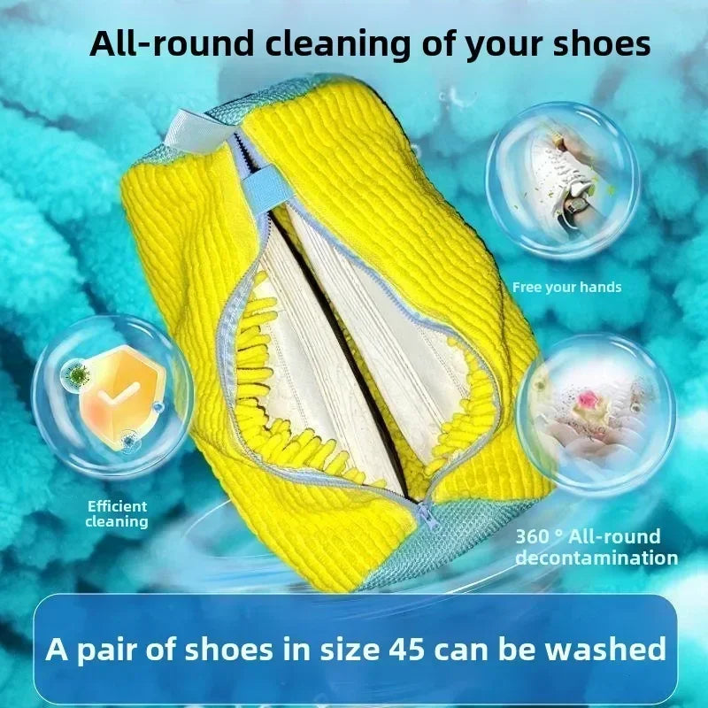 Laundry Bags Shoe Washing Machine Bag-with Zipper Laundry Bag with Rich Fluff Inside,Perfect for Sneakers with Shoe Brush Zpaxo