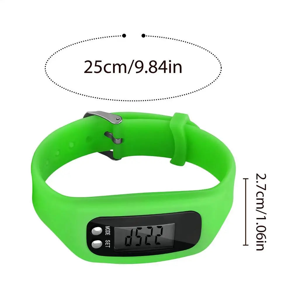 Pedometer Bracelet Step Trackers Watch Silicone Wristband Large LCD