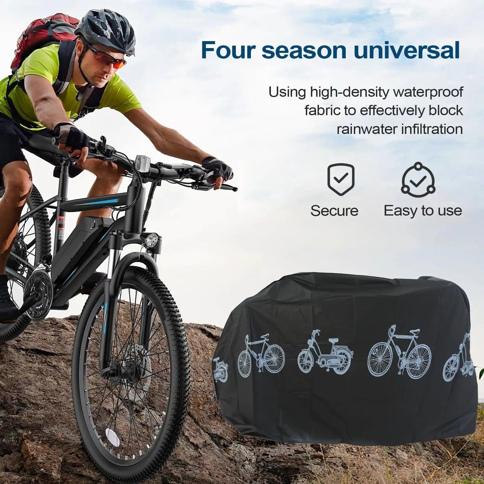 Mountain Bike Cover Weatherproof Dustproof UV Protection Cycle Tarp Bicycle Rain Cover for Mountain Road Electric Cycles Cruiser Zpaxo