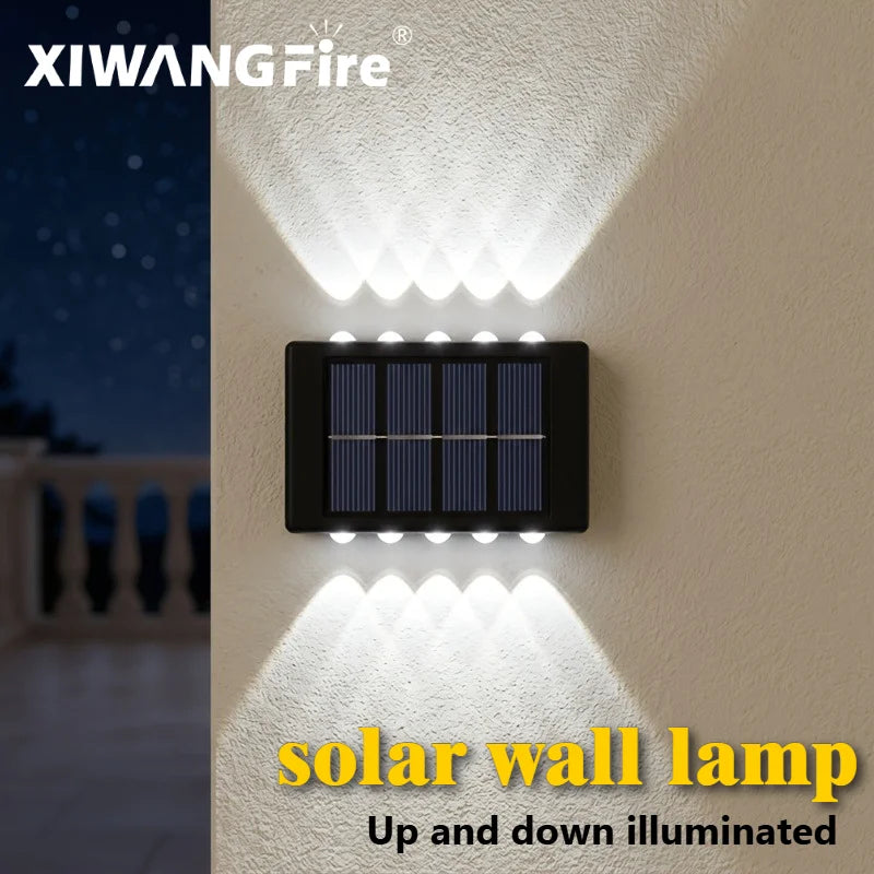Solar Wall Lights Outdoor Warm/White Solar Wall Mount Porch Lamp Up And Down Lighting For Garden Street Landscape Balcony Patio Zpaxo