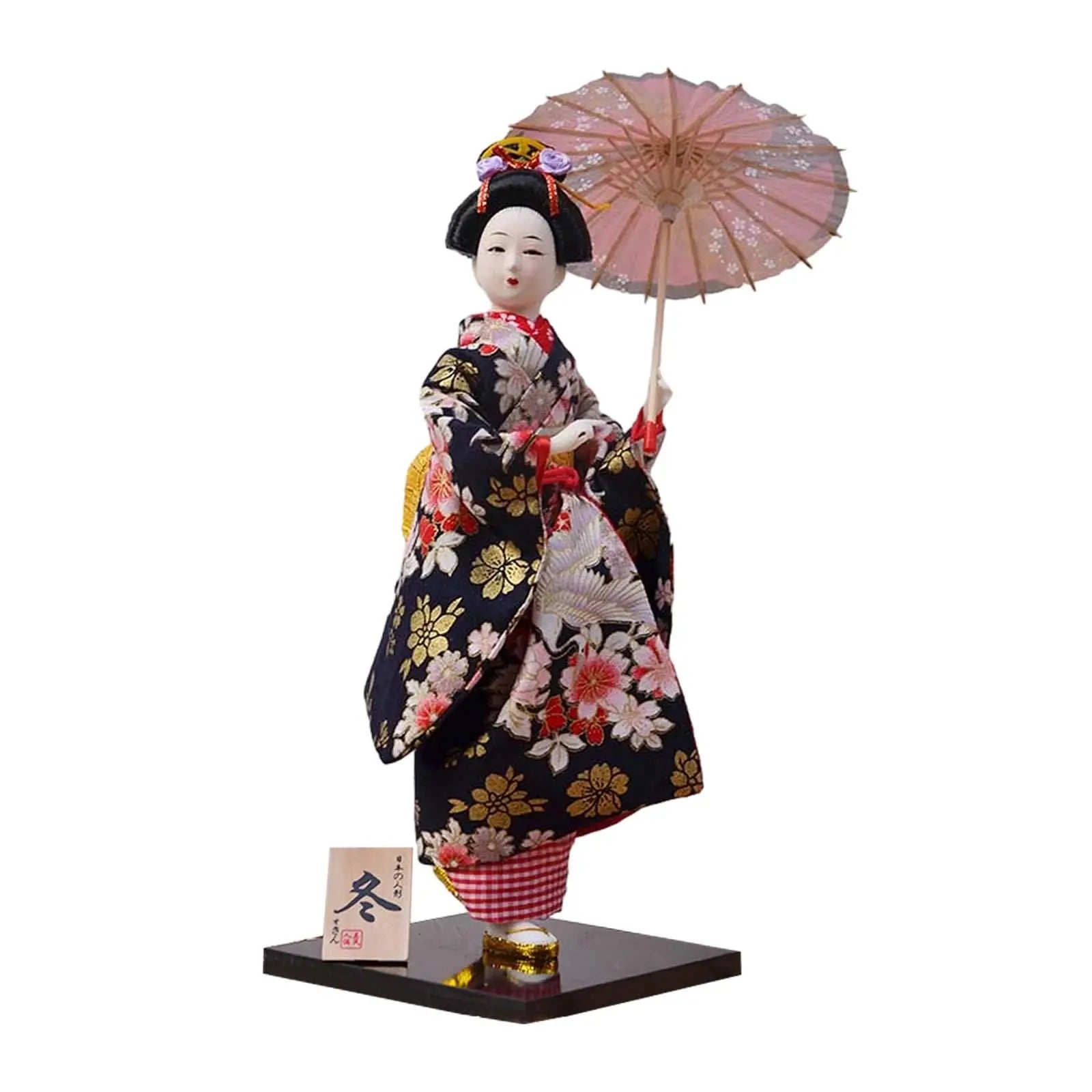 Japanese Geisha Doll Figurine – 12 Inch Kimono Statue Décor Decorative Figurine Zpaxo Style C