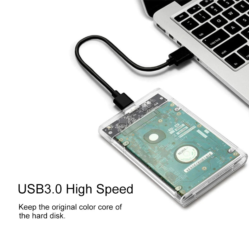 USB3 0 Microb Transparent External Storage Case SATA 5Gbps HDD SSD Zpaxo