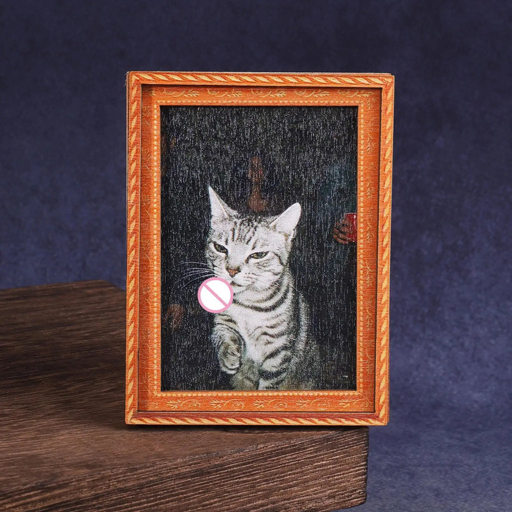 Fridge Frame Magnets Cute 3D Wooden Home Decor Funny Cat Friends