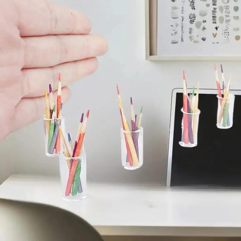 Small 1 12 Scale Dollhouse Accessories Pen Cup Holder Pencils Zpaxo
