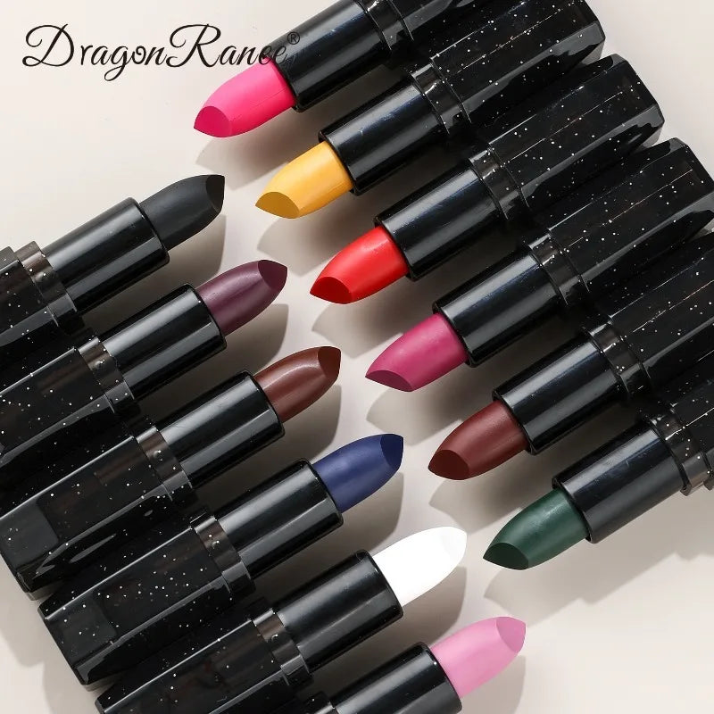 12 Color Gothic Dark Lipstick Long Lasting Waterproof Matte Black Bold Pigment Lip Gloss Party Halloween Cosplay Lip Tint Makeup Zpaxo