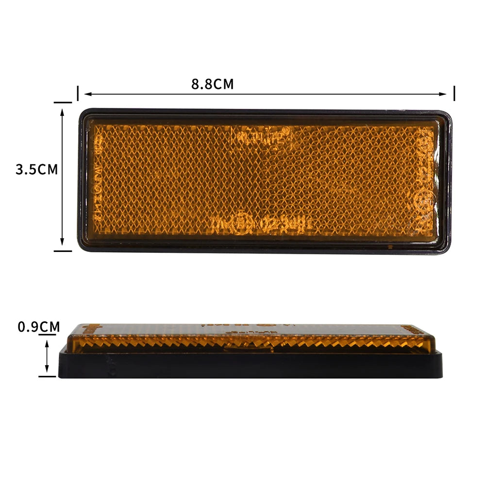 10pcs Orange Adhesive Reflectors Rectangular IP67 Waterproof for Truck Trailer Zpaxo
