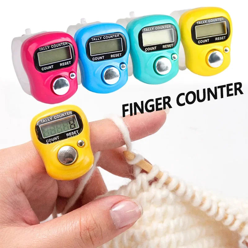 2PCS Mini Electronic Finger Counter Hand Tally Clicker Counter Ring Digital Counters Knitting Row Counter Stroke Contador Zpaxo