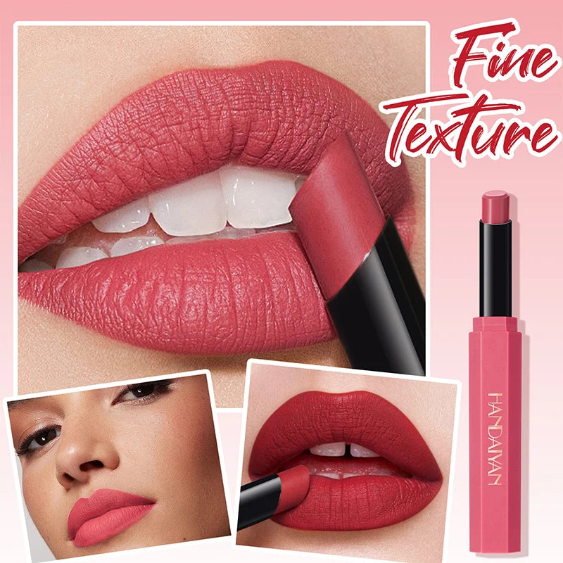 HANDAIYAN 6-Color Velvet Matte Lipstick Smooth Waterproof Non-Stick Soft Mist Solid Lip Gloss Long-Lasting Color Lip Makeup Zpaxo