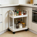 Rolling Cart Organizer 2 Tier Mobile Organization Rack Wheels Utility