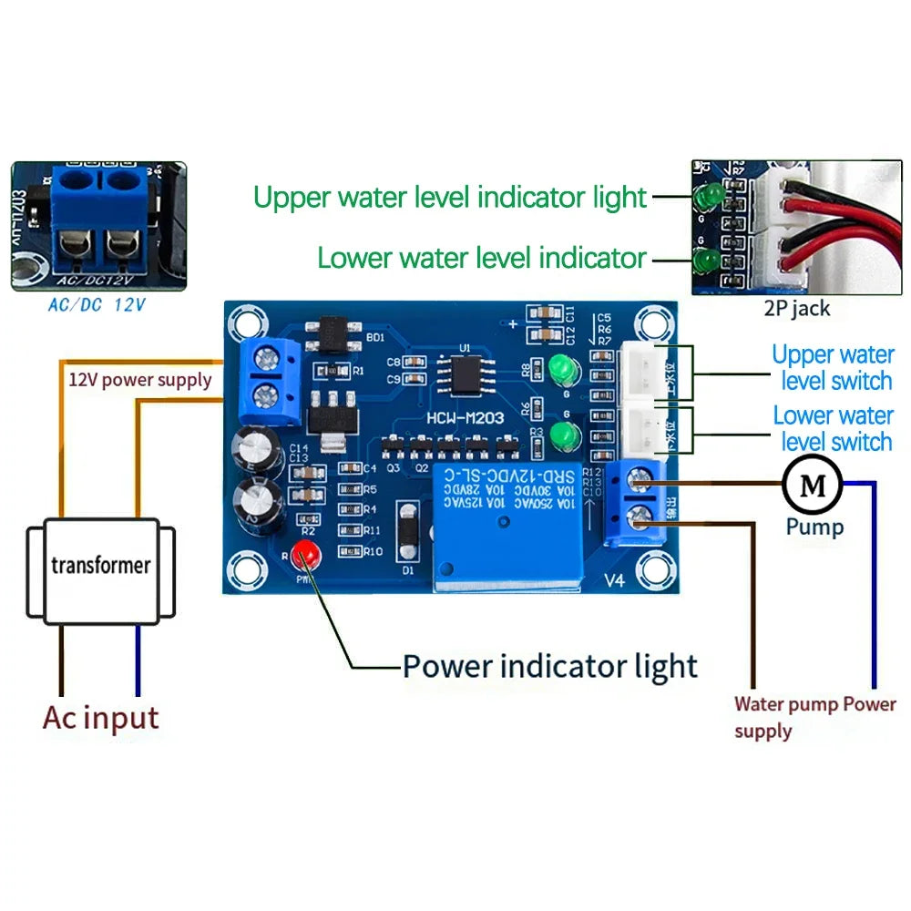 XH-M203 Water Level Controller GREAT IT Full-automatic AC DC 12V Zpaxo XH-M203