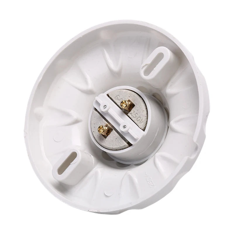 E27 Ceramics LED Light Bulb Holder Round Socket Base Hanging Lamp 6A