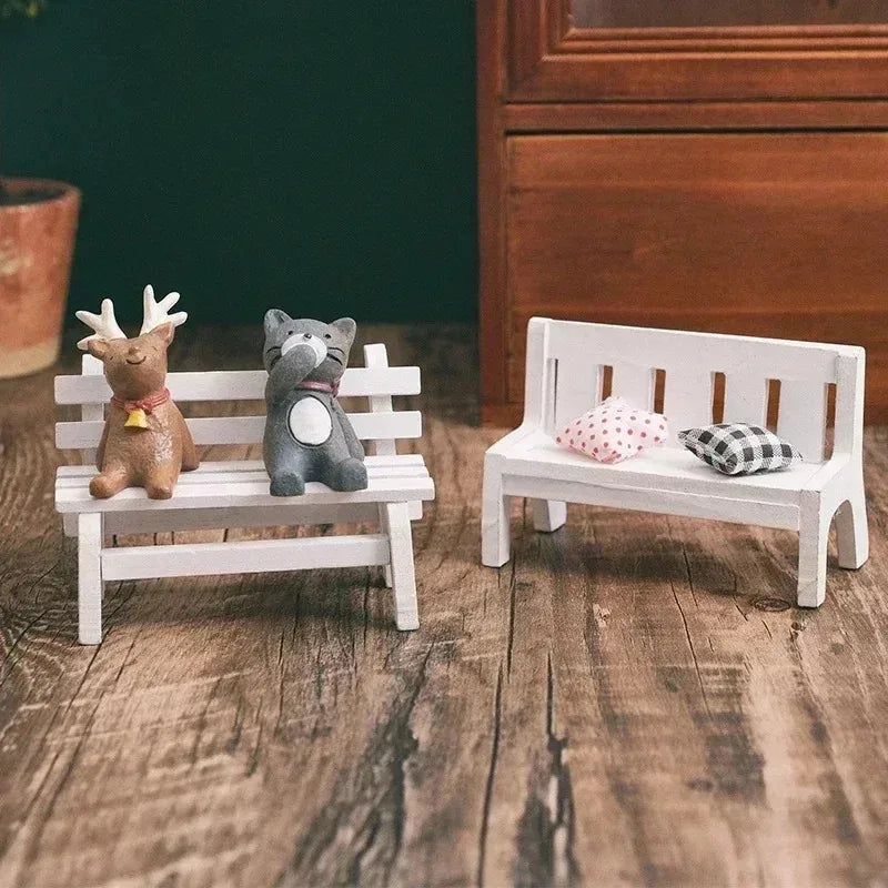 Creative Doll Home Furnishings Toys Mini Bench Decor Small Photo