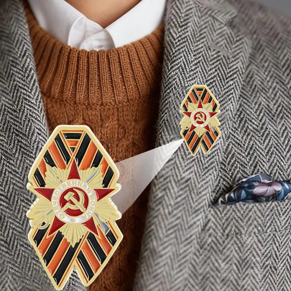 St. George Ribbon Enamel Pin Brooch – Victory Day Memorial Badge Enamel Pin Brooch Zpaxo